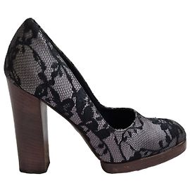 Gucci Décolleté Platform Pizzo Nero Nero Grigio