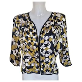 Autre Marque Stine Goya Simone Jacquard Jacket Black White Grey Purple Yellow