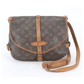 Sac à épaule en cuir Louis Vuitton Monogram Saumur 30 M42256 Marron