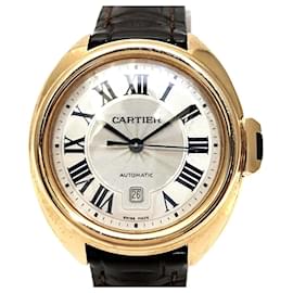 Cartier Clé de Automatic Watch 18K Gold White Dial Other