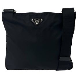 Prada Triangle Logo Hardware Tote Bag Black