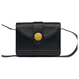 Sac à épaule en cuir vintage Yves Saint Laurent Noir