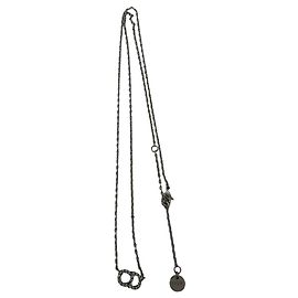 Collana Christian Dior Vintage CD Logo Argento