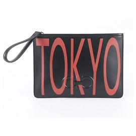 Salvatore Ferragamo Gancini Leather Handbag Black Red