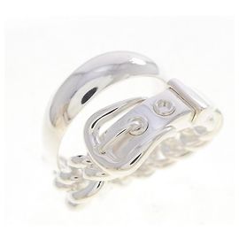 Hermès Boucles Sellier Inflexible Ring Silber