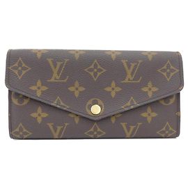 Louis Vuitton Monogram Portefeuille Sarah Wallet Brown Fuschia