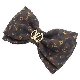 Presilha de Cabelo Louis Vuitton Monogram Leopard Marrom