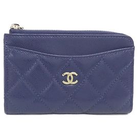 Chanel Timeless Classic Navy Card Case Navy blue