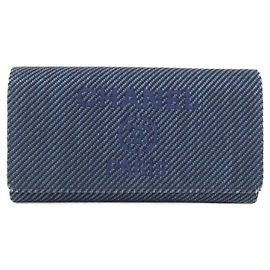 Chanel Deauville Line 81976 Long Wallet Navy blue