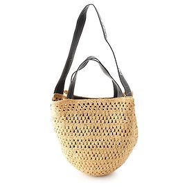 Stella Mc Cartney Borsa bucket a cesto in rafia crochet beige Stella McCartney Beige