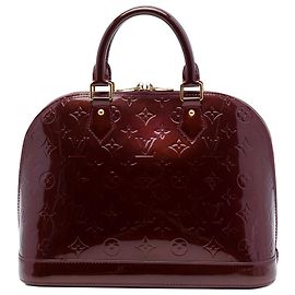 Louis Vuitton Red Monogram Vernis Alma PM Rouge Bordeaux