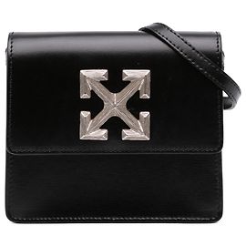 Off White Bolsa Jitney 0.7 Off-White em couro de bezerro preto Preto