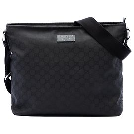 Bolsa tiracolo Gucci em nylon GG preto Preto