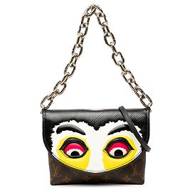 Pochette Louis Vuitton Brown Monogram y Epi con estampados de máscaras Kabuki Otro