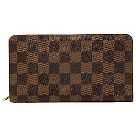 Louis Vuitton Brown Damier Ebene Zippy Long Wallet Brown