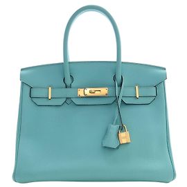 Hermès Blue Togo Birkin Retourne 30 Blu Turchese