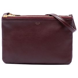 Céline Celine Trio Crossbody Small aus Lammleder Rot Rot Bordeaux
