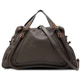 Sac Satchel Paraty Chloé en cuir marron Large Marron Marron foncé