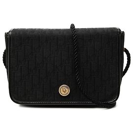 Borsa a tracolla con patta Diorissimo Trotter Canvas nera Dior Nero