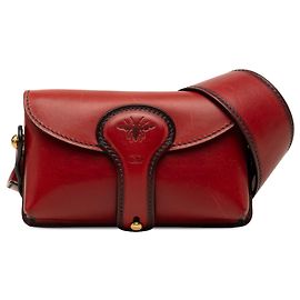 Mini Bolsa Saddle D Bee em couro vermelho Dior Vermelho Bordeaux