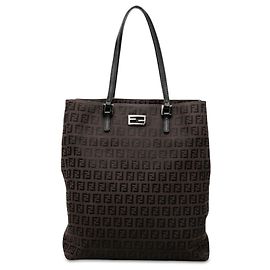 Fendi Brown Zucchino Canvas Tote Brown Dark brown