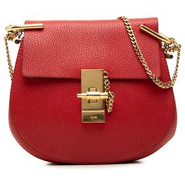 Chloé Bolso Bandolera Drew Pequeño de Piel Roja Roja