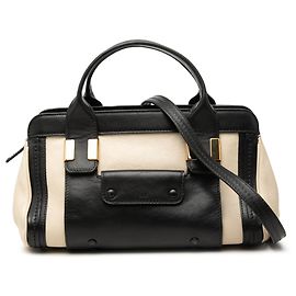 Bolsa Alice Chloé Pequena em Pele Bicolor Bege Bege Outro