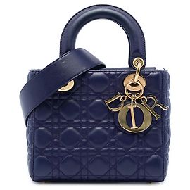 Dior Blue Small Lambskin Cannage My ABCDior Lady Dior Bleu Autre