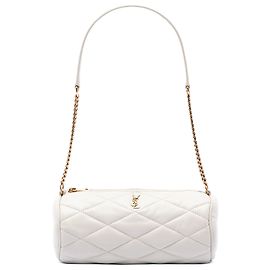 Saint Laurent Sade Tube Bag Mini aus gestepptem Lammleder in Weiß Weiß Aus weiß