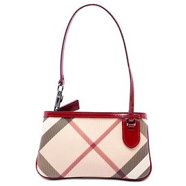Sac à épaule Burberry Beige Supernova Check Canvas Beige