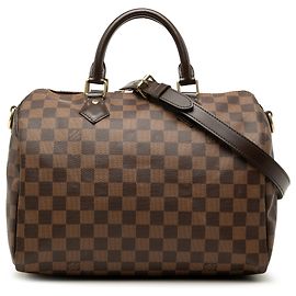 Louis Vuitton Brown Damier Ebene Speedy Bandouliere 30 Marron
