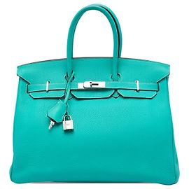 Hermès Blue Togo Birkin Retourne 35 Bleu Turquoise