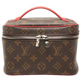 Louis Vuitton Brown Monogram Macassar Nice Mini Vanity Case Marrone