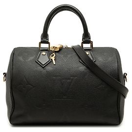 Louis Vuitton Black Monogram Giant Empreinte Speedy Bandouliere 25 Noir