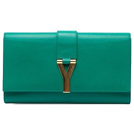Pochette Saint Laurent Chyc Ligne en cuir vert Vert