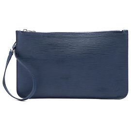 Pouch Louis Vuitton Neverfull in pelle Epi blu Blu Blu navy