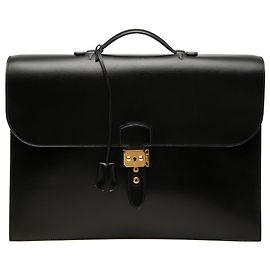 Hermès Black Box Calf Sac a Depeches 41 Black