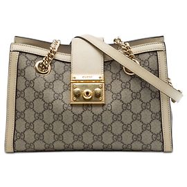 Borsa Tote Gucci Beige Small GG Supreme Padlock Beige