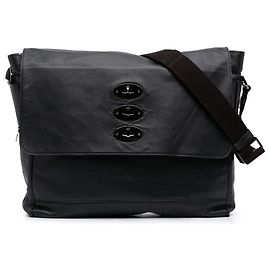 Bolso Messenger Brynmore Mulberry de piel de becerro granulada azul Azul Azul marino