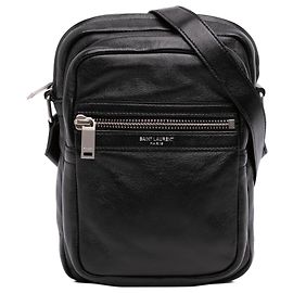 Bolsa tiracolo Sid em couro preto Saint Laurent Preto