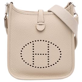 Hermès White Clemence Evelyne 16 Amazone Blanc Écru