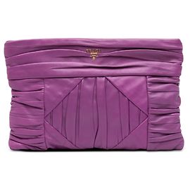 Clutch Prada em Nappa plissado roxo Roxo