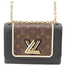 Louis Vuitton Brown Monogram and Calfskin Twist MM Marrom