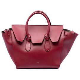 Céline Celine Red Small Leather Tie Tote Red