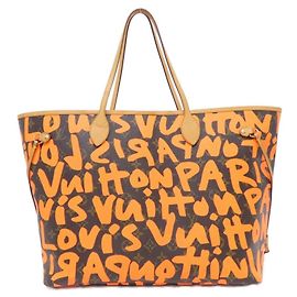 Bolsa Louis Vuitton Monogram Graffiti Neverfull GM Marrom Laranja