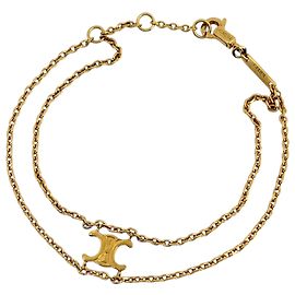 Céline Celine Triomphe Suspender Bracelet in Gold Plating Golden