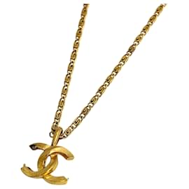 Collier Chanel plaqué or Doré
