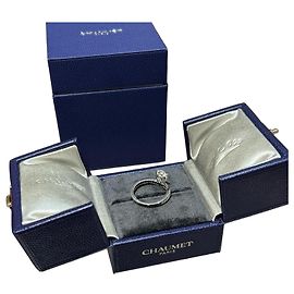 Anillo Chaumet de Diamante Corte Pera en Oro Blanco Blanco