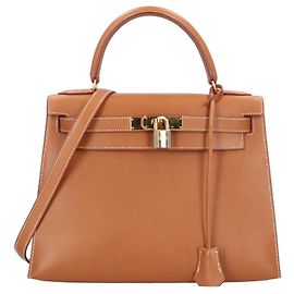 Hermès Hermes Kelly 28 Shoulder Bag Brown Golden
