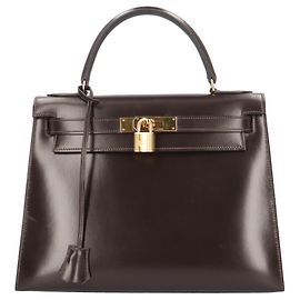 Hermès Borsa Hermes Kelly 28 Marrone Marrone scuro